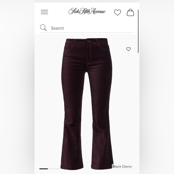 PAIGE Black Cherry Velvet Flare Pants - Picture 5 of 10